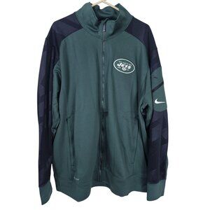NFL Nike New York Jets Full-Zip Green Jacket Mens XL On Field Football Casual